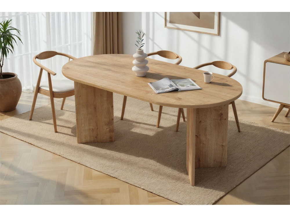 Mesa de comedor de madera "Sablin" 180 x 90 x 75 cm - Roble zafiro