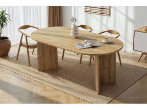 Mesa de comedor de madera "Sablin" 180 x 90 x 75 cm - Roble de Cádiz 2