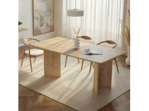 Mesa de comedor de madera "Linza" 180 x 90 x 75 cm - Roble miel 2