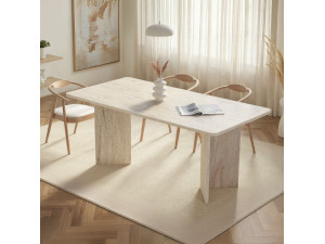Mesa de comedor de madera "Linza" 180 x 90 x 75 cm - Travertino 2
