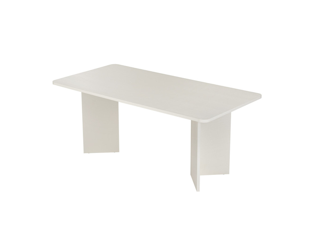 Mesa de comedor de madera "Linza" 180 x 90 x 75 cm - Madera blanca