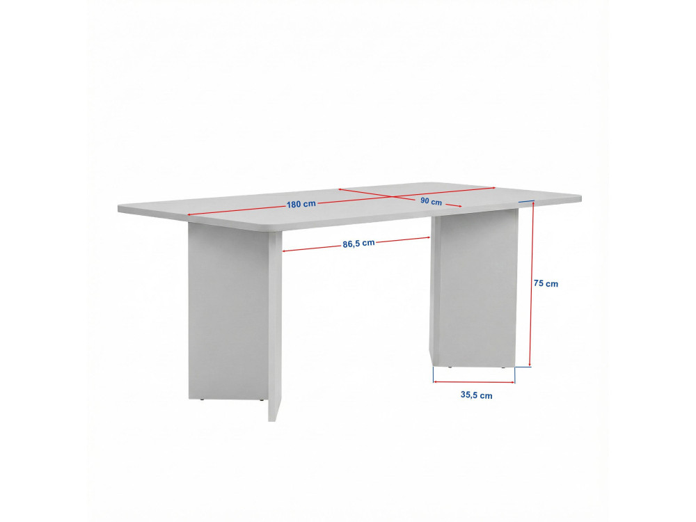 Mesa de comedor de madera "Linza" 180 x 90 x 75 cm - Madera negra