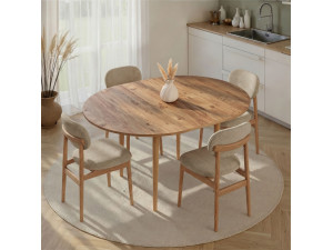 Mesa de comedor de madera extensible "Viona" 100 x 100 x 75 cm - Pino Atlántico 2