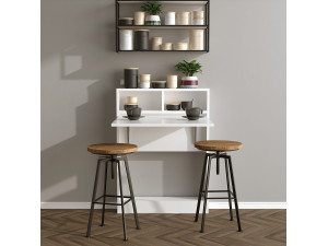 Mesa de comedor plegable de madera "Bracked" - 70 x 15 x 96 cm - Blanco 2