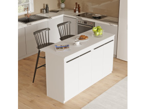 Mesa de cocina de madera "Lark" - 160 x 60 x 90 cm - Blanca 2
