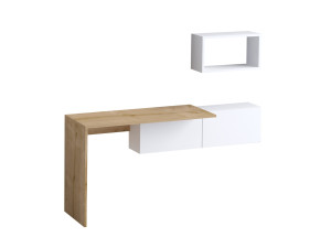 Escritorio de madera "Tiff" - 145 x 45 x 74 cm - Roble blanco