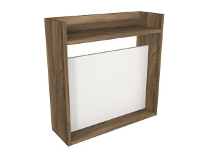 Escritorio de madera "Laptop" - 60 x 19 x 60 cm - Blanco, Nogal