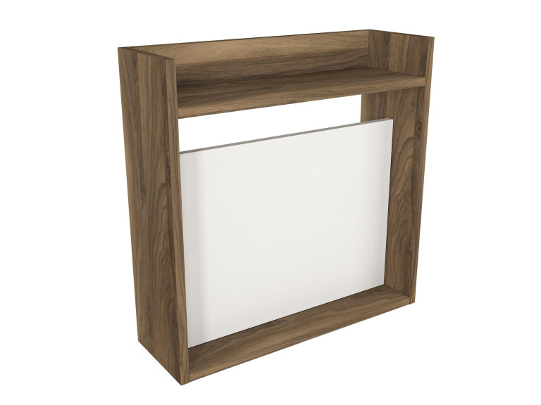 Escritorio de madera "Laptop" - 60 x 19 x 60 cm - Blanco, Nogal
