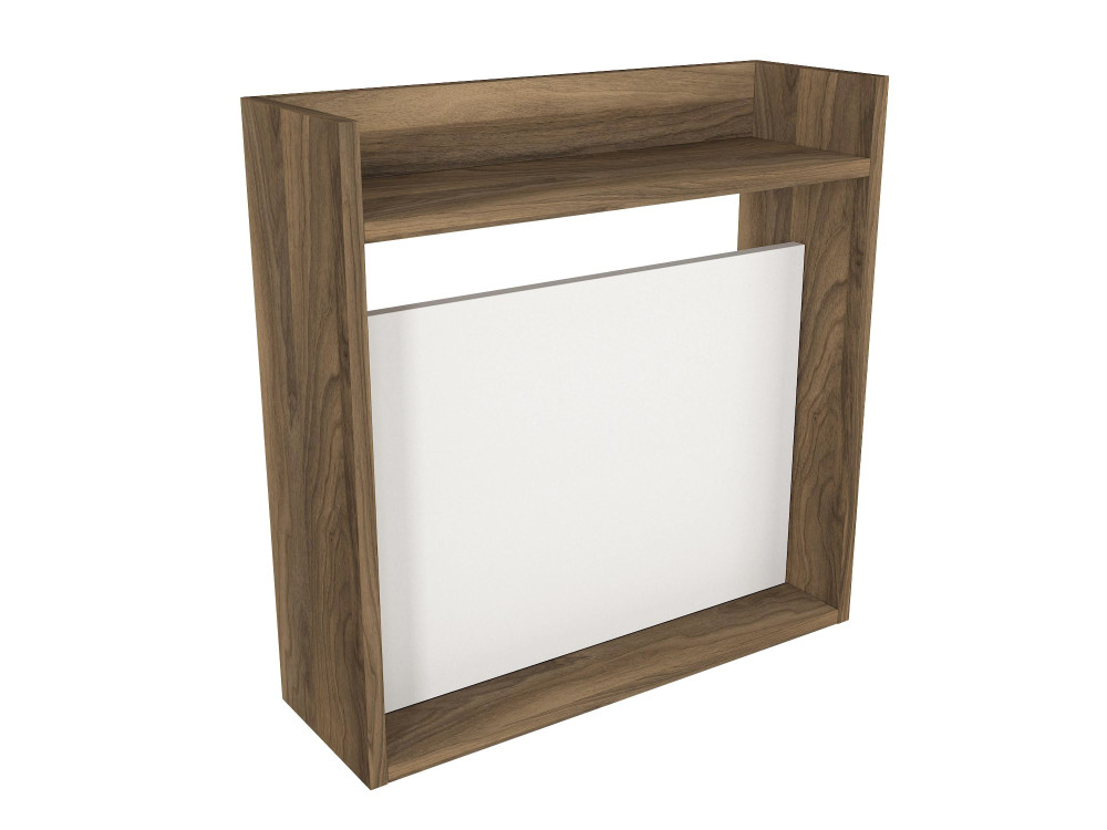 Escritorio de madera "Laptop" - 60 x 19 x 60 cm - Blanco, Nogal