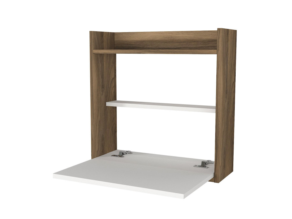 Escritorio de madera "Laptop" - 60 x 19 x 60 cm - Blanco, Nogal