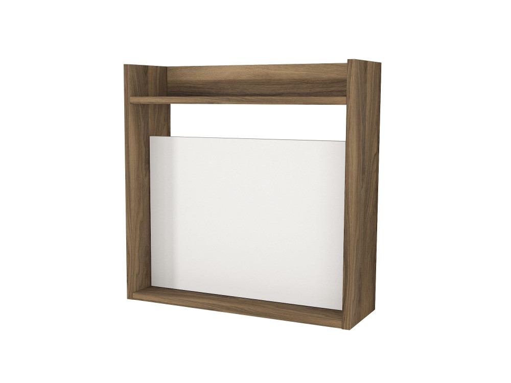 Escritorio de madera "Laptop" - 60 x 19 x 60 cm - Blanco, Nogal