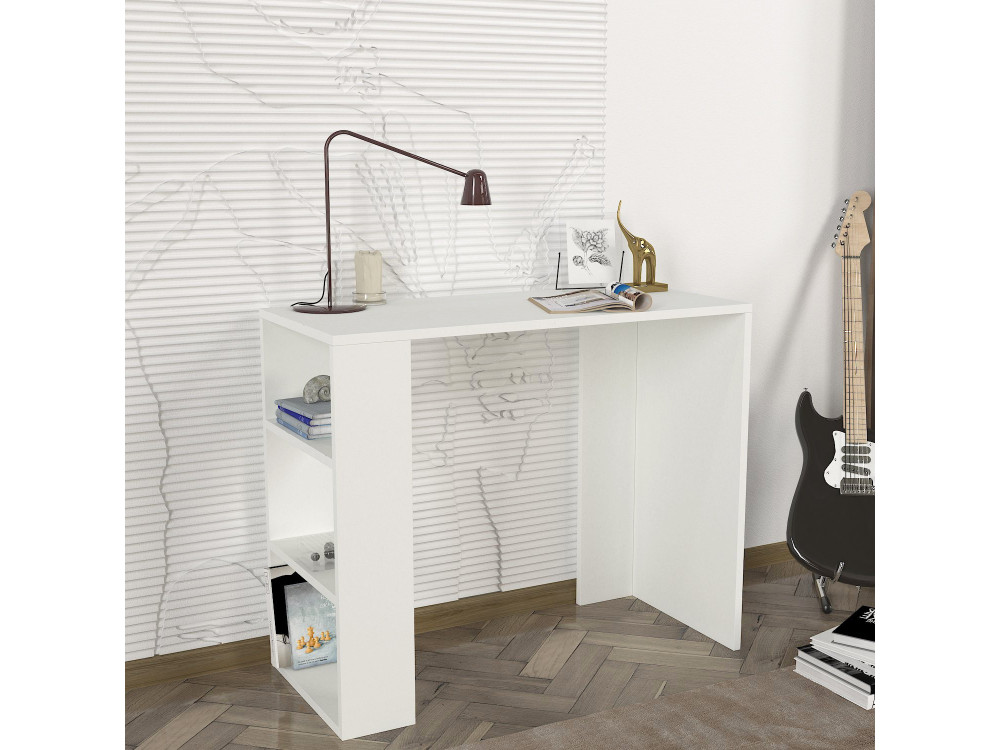 Escritorio de madera "Netenya" - 90 x 40 x 74 cm - Blanco