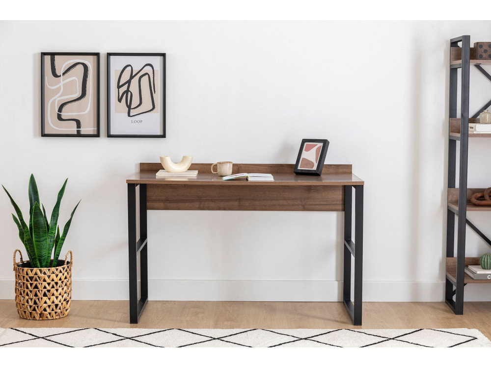 Escritorio de madera "Rana" - 120 x 75 x 60 cm - Nogal, Negro