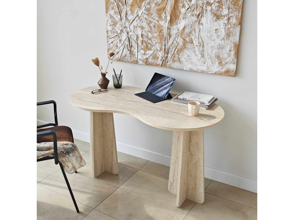 Escritorio "infinito" de madera 120 x 60 x 75 cm - Travertino