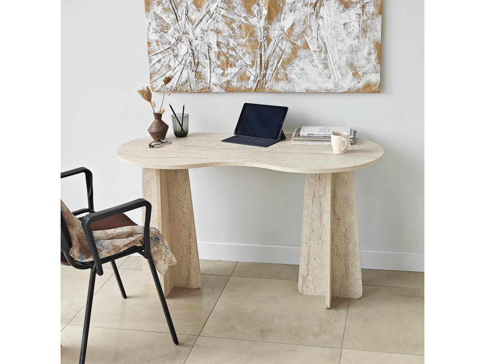 Escritorio "infinito" de madera 120 x 60 x 75 cm - Travertino