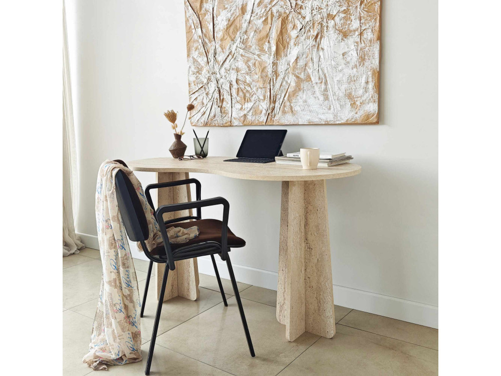 Escritorio "infinito" de madera 120 x 60 x 75 cm - Travertino