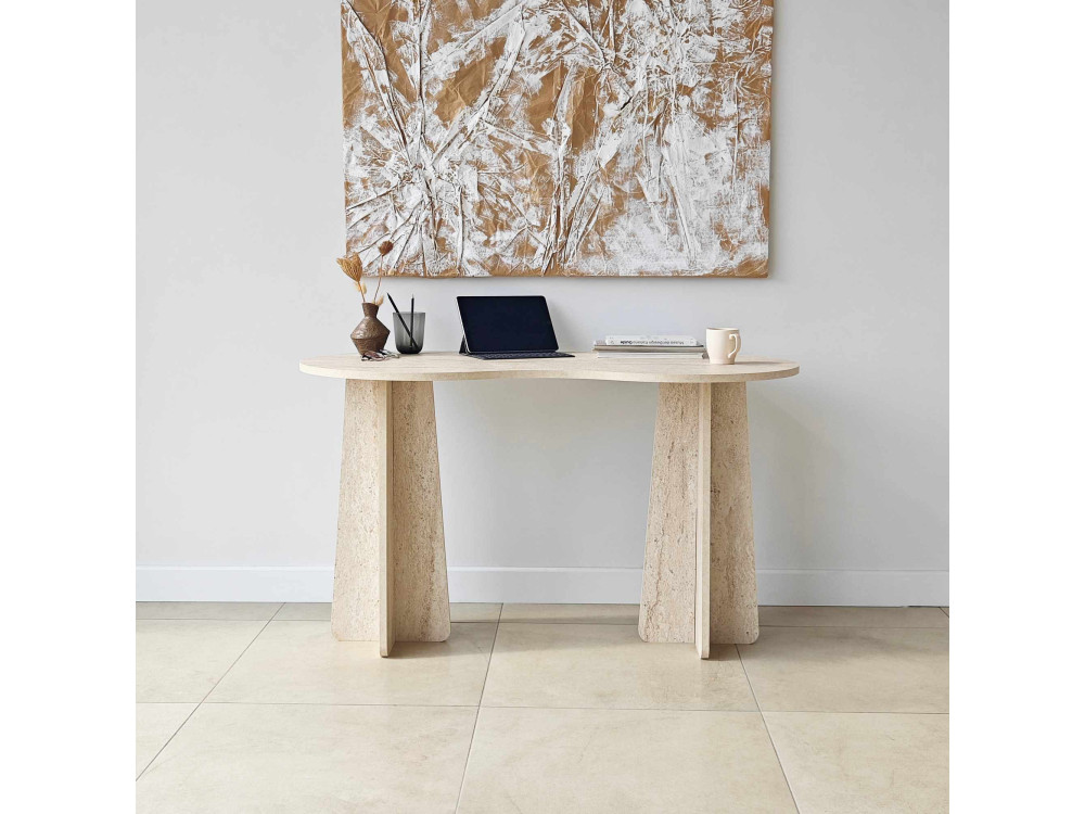 Escritorio "infinito" de madera 120 x 60 x 75 cm - Travertino