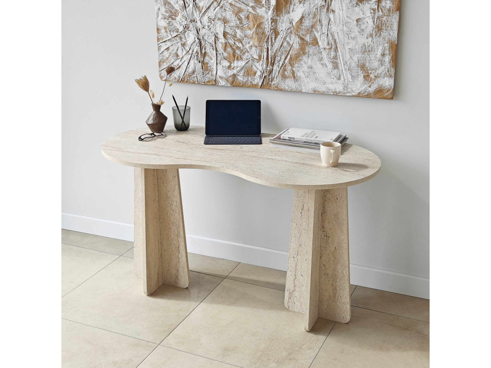 Escritorio "infinito" de madera 120 x 60 x 75 cm - Travertino