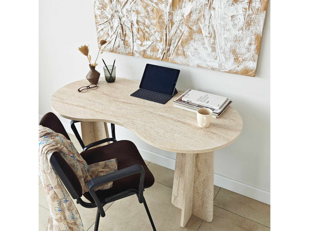 Escritorio "infinito" de madera 120 x 60 x 75 cm - Travertino