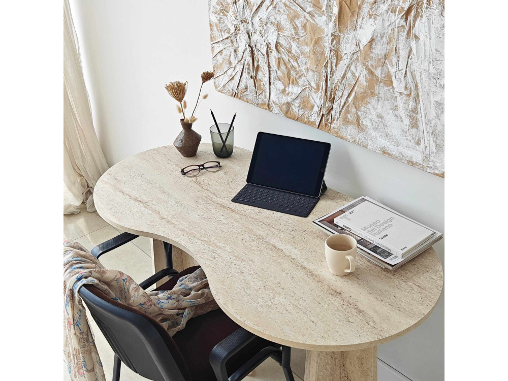Escritorio "infinito" de madera 120 x 60 x 75 cm - Travertino