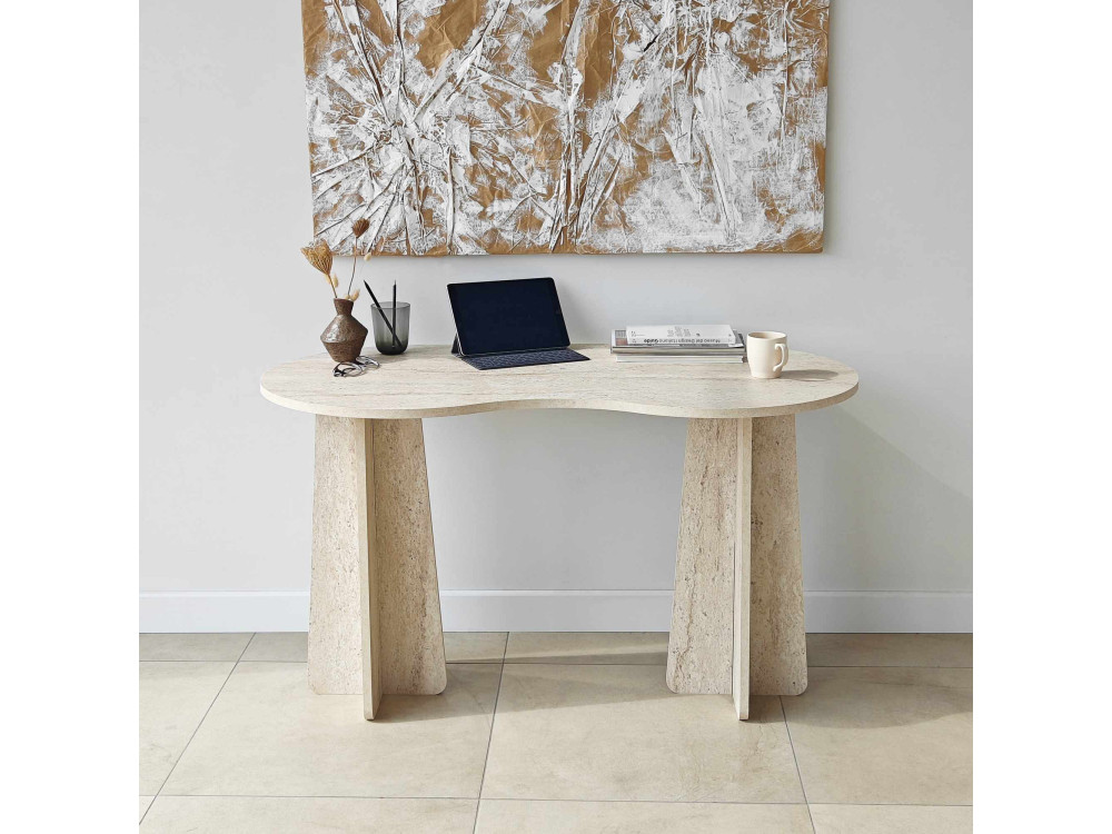 Escritorio "infinito" de madera 120 x 60 x 75 cm - Travertino