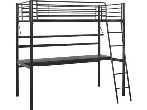 Cama mezzanine "Alona" - 90 x 190 cm - Negro