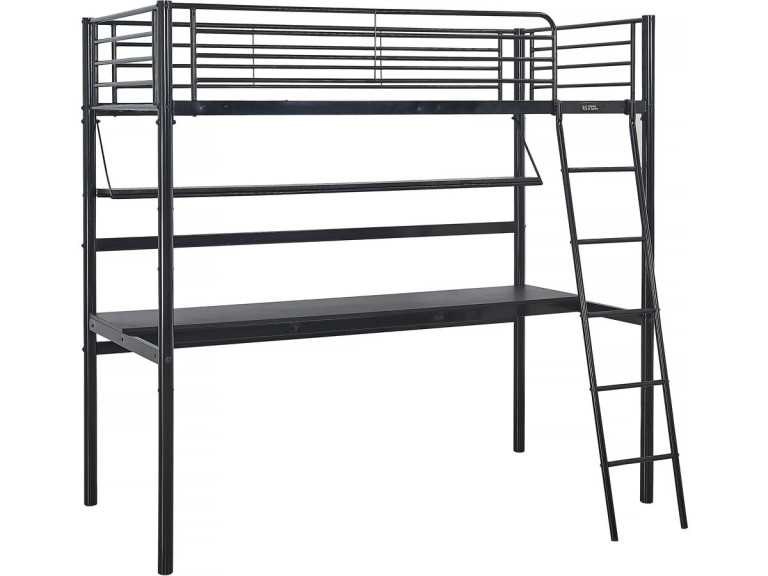 Cama mezzanine "Alona" - 90 x 190 cm - Negro