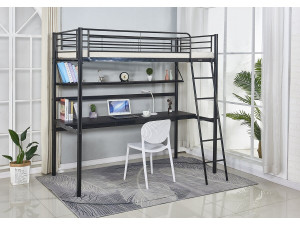 Cama mezzanine "Alona" - 90 x 190 cm - Negro 2
