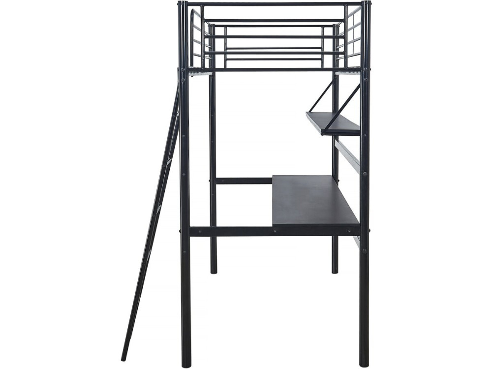 Cama mezzanine "Alona" - 90 x 190 cm - Negro