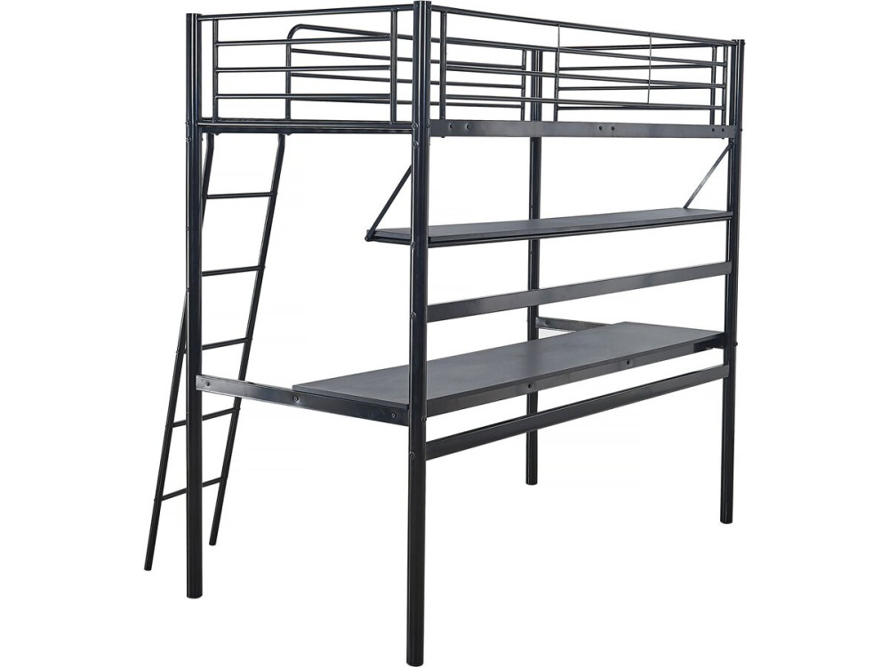 Cama mezzanine "Alona" - 90 x 190 cm - Negro