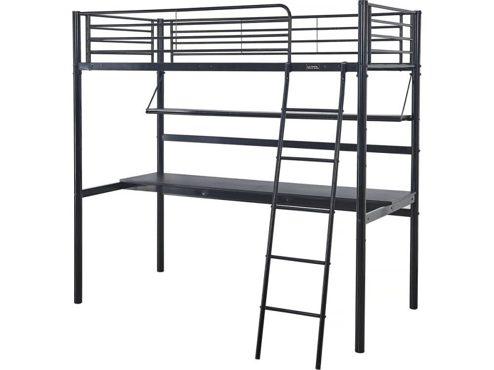 Cama mezzanine "Alona" - 90 x 190 cm - Negro