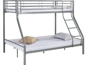 Litera metálica "Leo" incl. somier - 90/140 x 190 cm - Gris