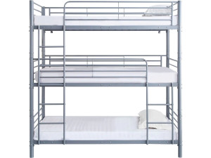 Litera triple de metal "HAVIN" - 90 x 190 cm - Gris -