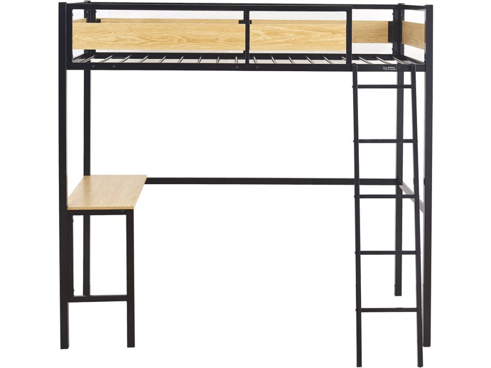 Cama entrepiso “Ethan” con escritorio - 90 x 190 cm - Negro