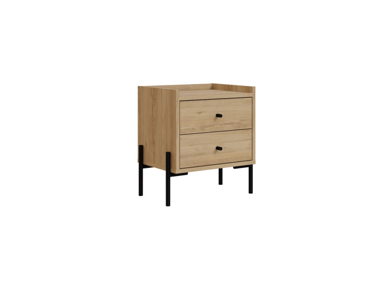 Mesilla de noche de madera "Malta" - 45 x 35 x 52 cm - Marrón claro