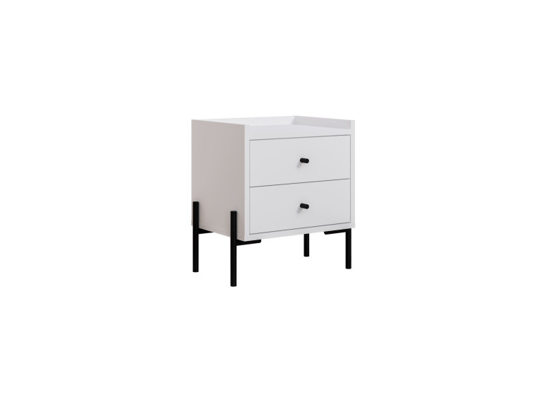 Mesilla de noche de madera "Malta" - 45 x 35 x 52 cm - Blanco