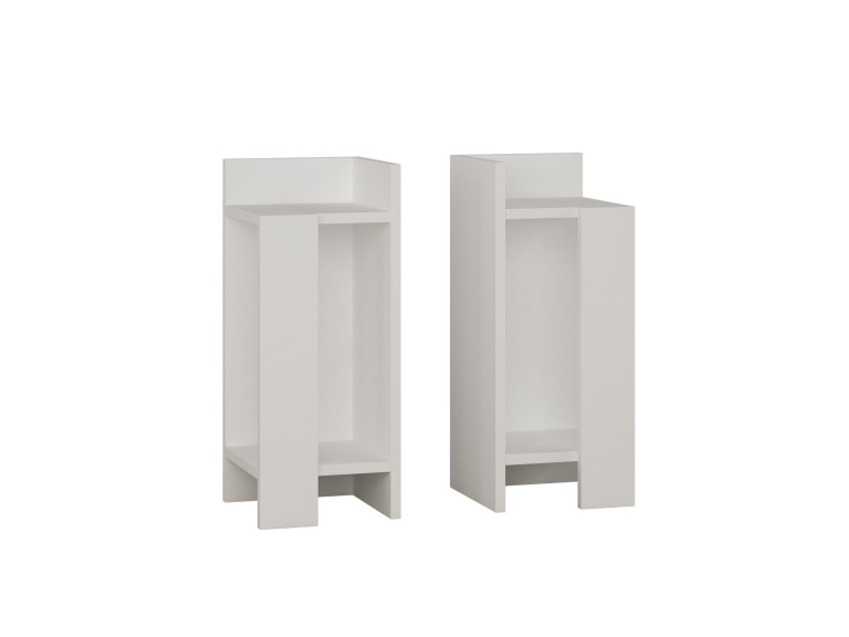Lote de 2 mesillas de noche de madera "Elos" - 25 x 27 x 60 cm - Blanco