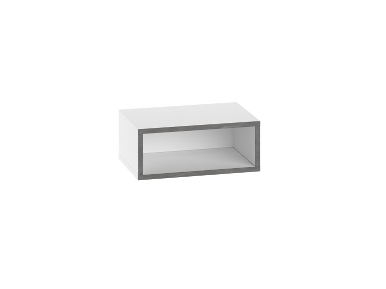 Mesilla de noche de madera "Brik" con iluminación LED - 45 x 30 x 18 cm - Blanco