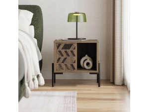 Mesilla de noche de madera "Dionysos" - 45 x 40 x 47 cm - Marrón 2