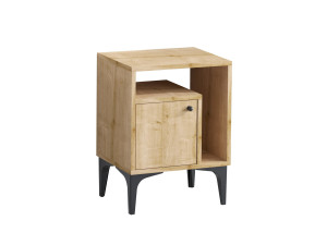Mesilla de noche de madera "Nuno" - 40 x 35 x 55 cm - Beige