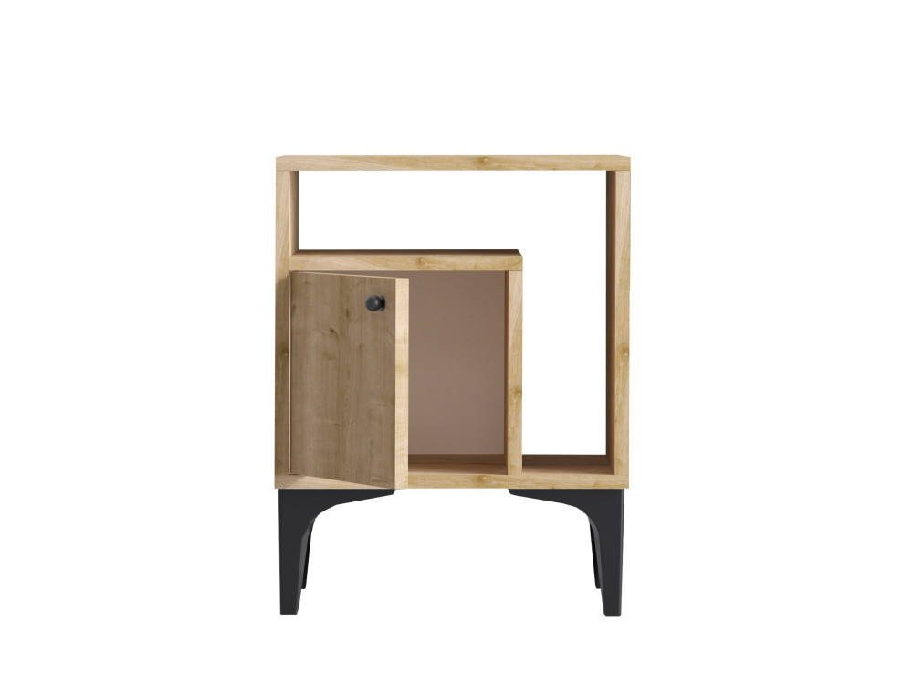 Mesilla de noche de madera "Nuno" - 40 x 35 x 55 cm - Beige