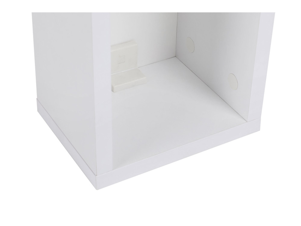 Mesilla de noche de madera "Turra" - 20 x 15 x 65 cm - Blanco