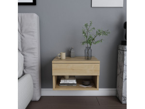 Mesilla de noche de madera "Jamot" - 45 x 29 x 32 cm - Beige 2
