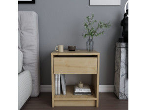 Mesilla de noche de madera "Sheridan" - 45 x 40 x 53 cm - Beige 2