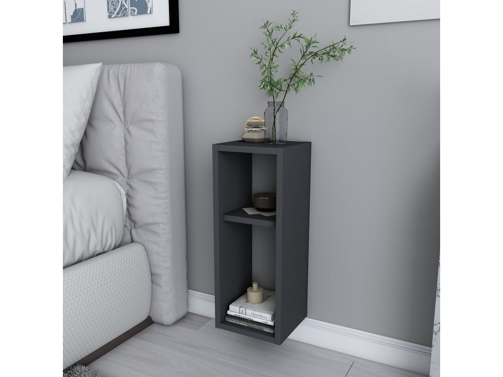 Mesilla de noche de madera "Sault" - 23 x 22 x 60 cm - Gris antracita