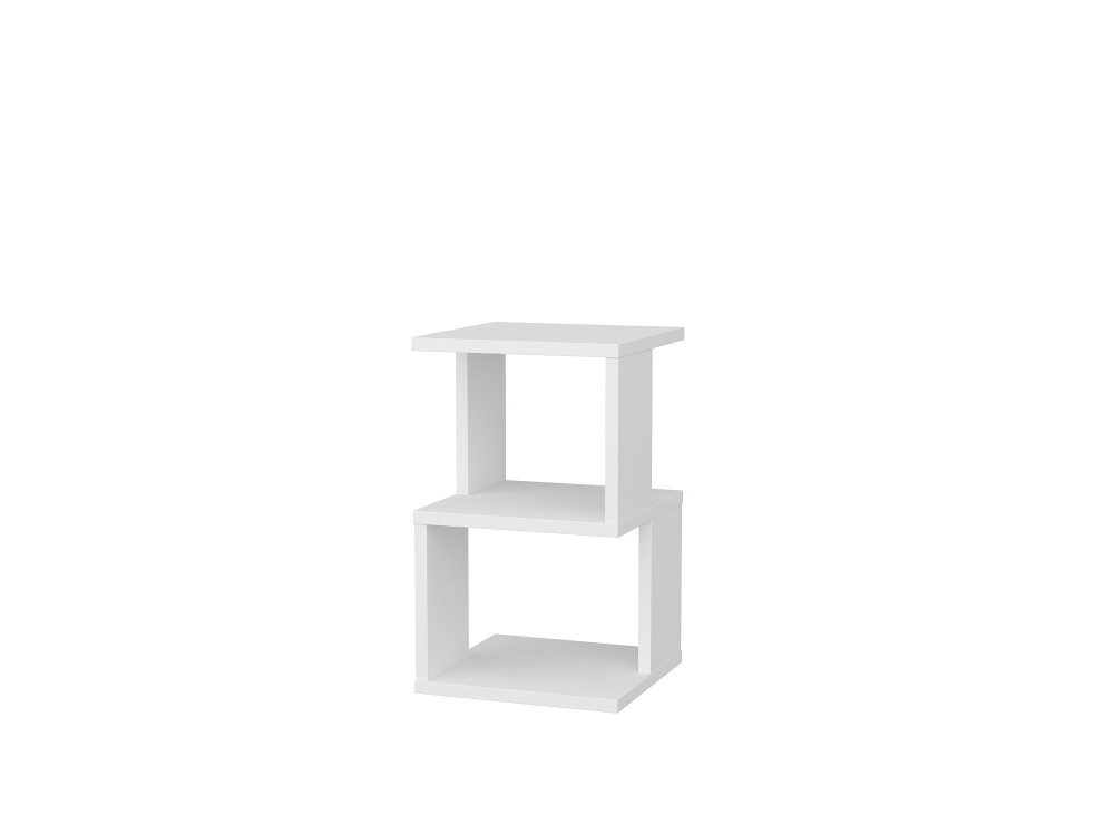 Mesilla de noche de madera "Carter" - 30 x 30 x 49 cm - Blanco