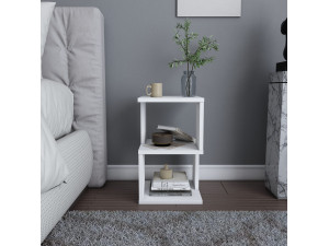 Mesilla de noche de madera "Carter" - 30 x 30 x 49 cm - Blanco 2