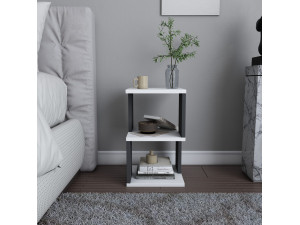 Mesilla de noche de madera "Carter" 29,6 x 29,6 x 49,4 cm - Blanco 2