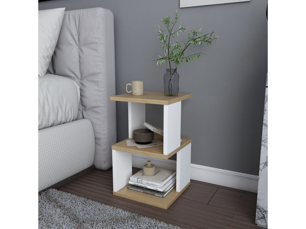 Mesilla de noche de madera "Carter" 29,6 x 29,6 x 49,4 cm - Roble