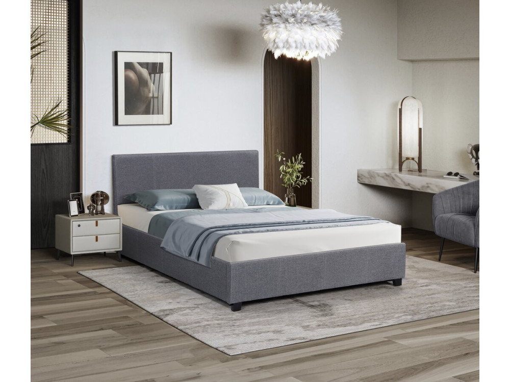 Cama en PVC "Carla"- 140 x 190 cm - Gris